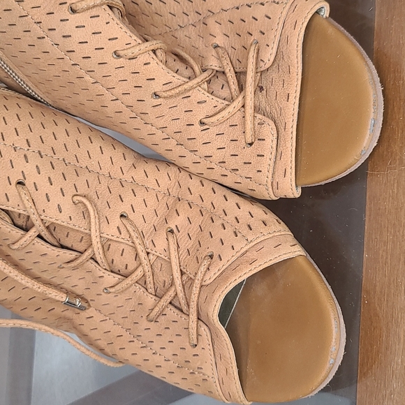 Sam Edelman ennette block heels open toe size 9 tan - Picture 3 of 9